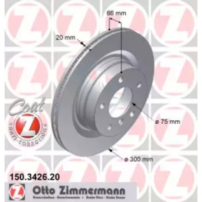 Тормозной диск 150342620 ZIMMERMANN - купить в магазине запчастей по Украине