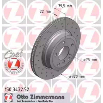 Тормозной диск 150343252 ZIMMERMANN - купить в магазине запчастей по Украине