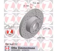 Тормозной диск ZIMMERMANN 150.3467.52 150346752 ZIMMERMANN - купить в магазине запчастей по Украине