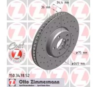 Тормозной диск ZIMMERMANN 150.3478.52 150347852 ZIMMERMANN - купить в магазине запчастей по Украине