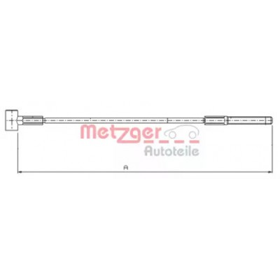 Трос, стояночная тормозная система 170005 METZGER - купить в магазине запчастей по Украине