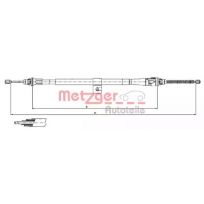 Трос, стояночная тормозная система 170007 METZGER - купить в магазине запчастей по Украине