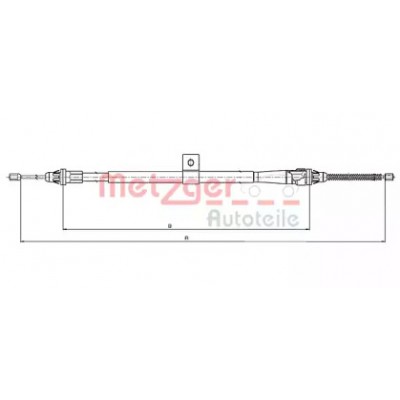 Трос, стояночная тормозная система 170008 METZGER - купить в магазине запчастей по Украине