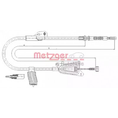 Трос, стояночная тормозная система 170124 METZGER - купить в магазине запчастей по Украине