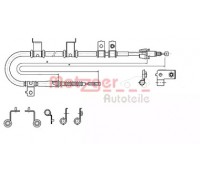 Трос, стояночная тормозная система METZGER 17.2575 172575 METZGER - купить в магазине запчастей по Украине
