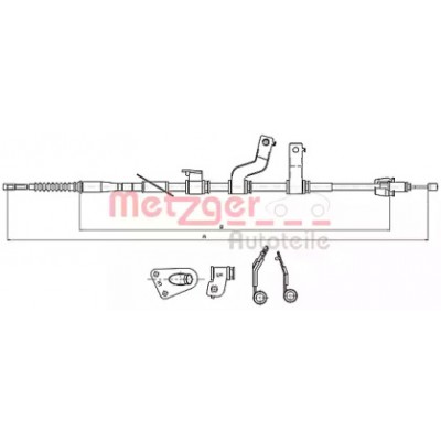 Трос, стояночная тормозная система 172579 METZGER - купить в магазине запчастей по Украине
