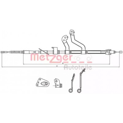 Трос, стояночная тормозная система 172580 METZGER - купить в магазине запчастей по Украине