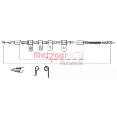 Трос, стояночная тормозная система 173503 METZGER - купить в магазине запчастей по Украине