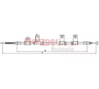 Трос, стояночная тормозная система METZGER 17.3504A 173504A METZGER - купить в магазине запчастей по Украине