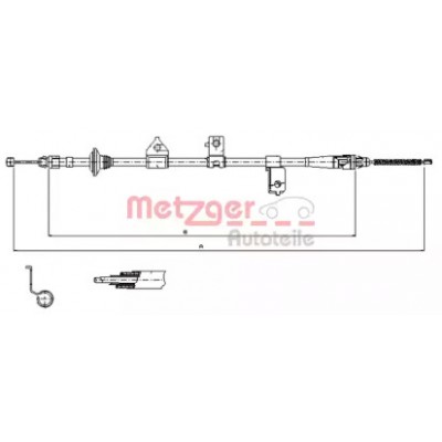 Трос, стояночная тормозная система 176027 METZGER - купить в магазине запчастей по Украине