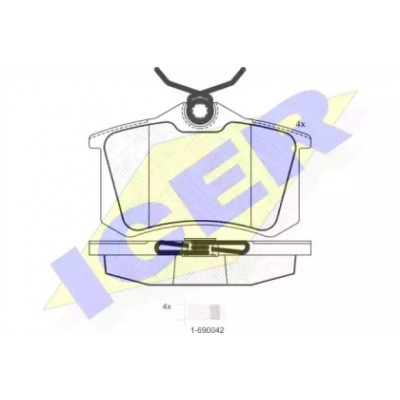 Комплект тормозных колодок, дисковый тормоз 180697700 ICER - купить в магазине запчастей по Украине
