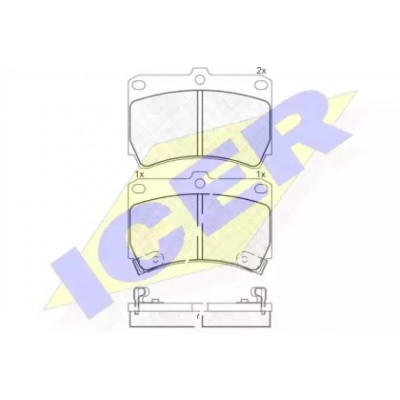 Комплект тормозных колодок, дисковый тормоз 180970 ICER - купить в магазине запчастей по Украине