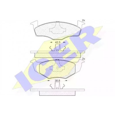 Комплект тормозных колодок, дисковый тормоз 181130 ICER - купить в магазине запчастей по Украине
