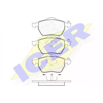 Комплект тормозных колодок, дисковый тормоз 181138 ICER - купить в магазине запчастей по Украине