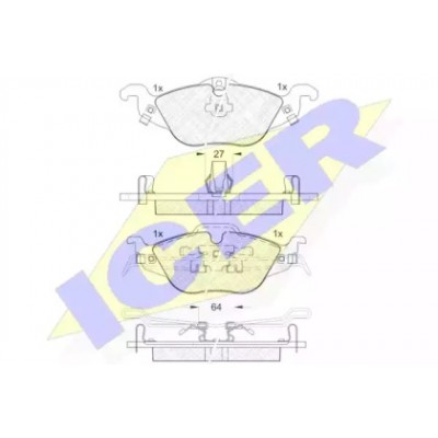 Комплект тормозных колодок, дисковый тормоз 181249 ICER - купить в магазине запчастей по Украине