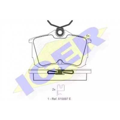 Комплект тормозных колодок, дисковый тормоз 181287 ICER - купить в магазине запчастей по Украине