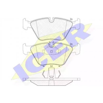 Комплект тормозных колодок, дисковый тормоз 181296 ICER - купить в магазине запчастей по Украине