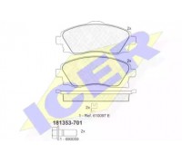 Комплект тормозных колодок, дисковый тормоз ICER 181353-701 181353701 ICER - купить в магазине запчастей по Украине