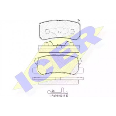 Комплект тормозных колодок, дисковый тормоз 181375 ICER - купить в магазине запчастей по Украине