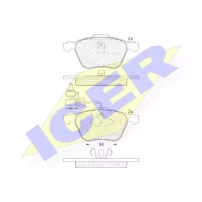 Комплект тормозных колодок, дисковый тормоз 181395 ICER - купить в магазине запчастей по Украине