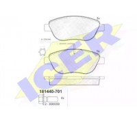 Комплект тормозных колодок, дисковый тормоз ICER 181440-701 181440701 ICER - купить в магазине запчастей по Украине