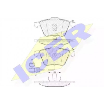 Комплект тормозных колодок, дисковый тормоз 181531 ICER - купить в магазине запчастей по Украине