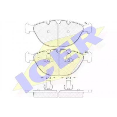 Комплект тормозных колодок, дисковый тормоз 181547 ICER - купить в магазине запчастей по Украине