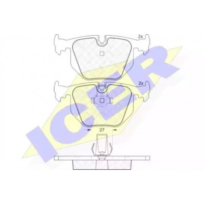 Комплект тормозных колодок, дисковый тормоз 181552 ICER - купить в магазине запчастей по Украине