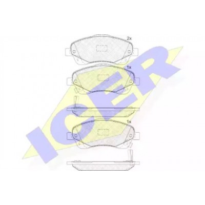 Комплект тормозных колодок, дисковый тормоз 181573 ICER - купить в магазине запчастей по Украине