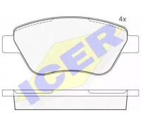 Комплект тормозных колодок, дисковый тормоз ICER 181648 181648 ICER - купить в магазине запчастей по Украине
