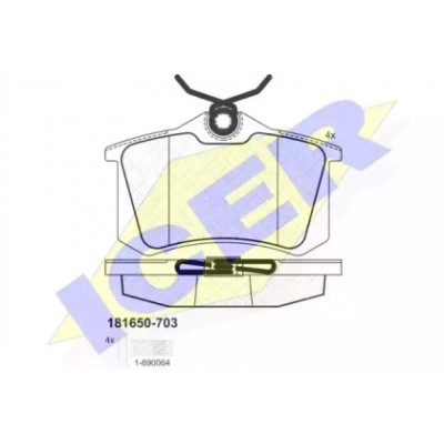 Комплект тормозных колодок, дисковый тормоз 181650703 ICER - купить в магазине запчастей по Украине