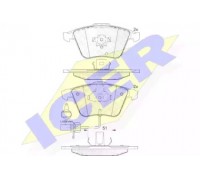 Комплект тормозных колодок, дисковый тормоз ICER 181654 181654 ICER - купить в магазине запчастей по Украине