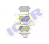 Комплект тормозных колодок, дисковый тормоз ICER 181674 181674 ICER - купить в магазине запчастей по Украине