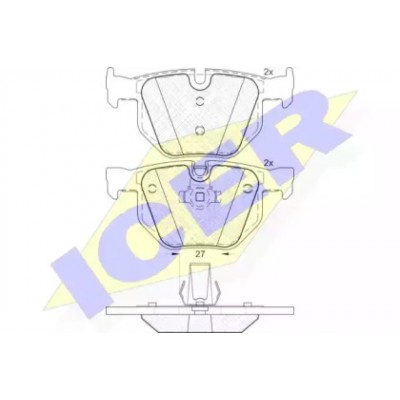 Комплект тормозных колодок, дисковый тормоз 181684 ICER - купить в магазине запчастей по Украине