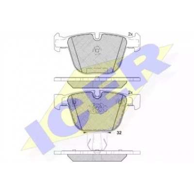Комплект тормозных колодок, дисковый тормоз 181687 ICER - купить в магазине запчастей по Украине