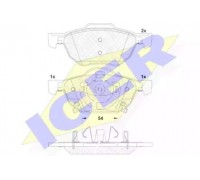 Комплект тормозных колодок, дисковый тормоз ICER 181695 181695 ICER - купить в магазине запчастей по Украине
