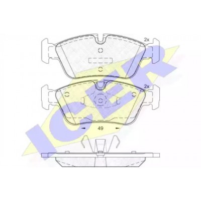Комплект тормозных колодок, дисковый тормоз 181698 ICER - купить в магазине запчастей по Украине
