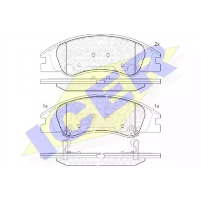 Комплект тормозных колодок, дисковый тормоз 181708 ICER - купить в магазине запчастей по Украине