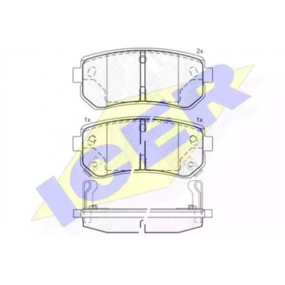 Комплект тормозных колодок, дисковый тормоз 181712 ICER - купить в магазине запчастей по Украине