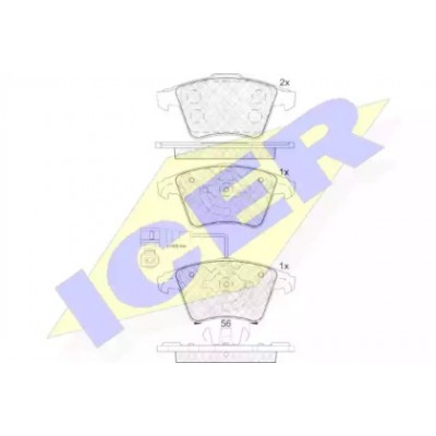 Комплект тормозных колодок, дисковый тормоз 181779 ICER - купить в магазине запчастей по Украине