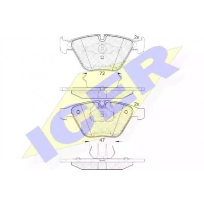 Комплект тормозных колодок, дисковый тормоз 181814 ICER - купить в магазине запчастей по Украине