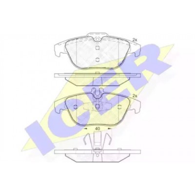 Комплект тормозных колодок, дисковый тормоз 181900 ICER - купить в магазине запчастей по Украине