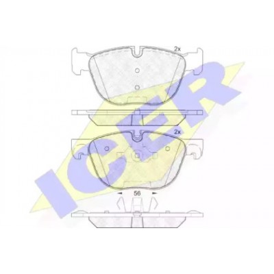Комплект тормозных колодок, дисковый тормоз 181919 ICER - купить в магазине запчастей по Украине