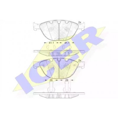 Комплект тормозных колодок, дисковый тормоз 181972 ICER - купить в магазине запчастей по Украине