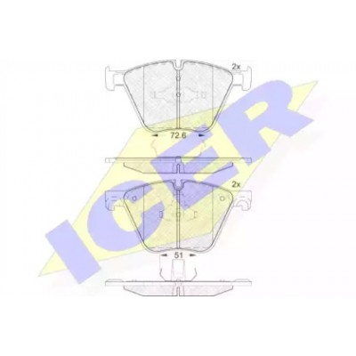 Комплект тормозных колодок, дисковый тормоз 181992 ICER - купить в магазине запчастей по Украине