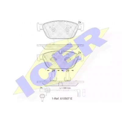 Комплект тормозных колодок, дисковый тормоз 181994 ICER - купить в магазине запчастей по Украине