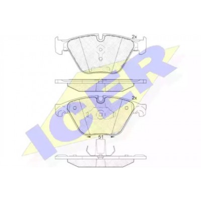 Комплект тормозных колодок, дисковый тормоз 181998 ICER - купить в магазине запчастей по Украине