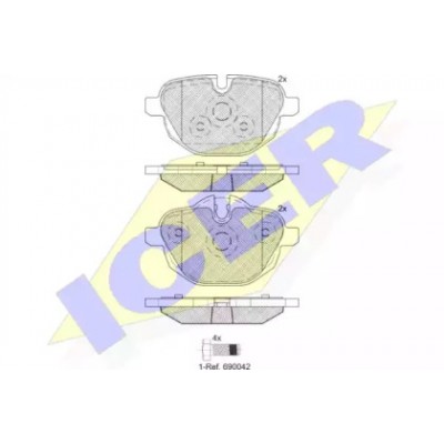 Комплект тормозных колодок, дисковый тормоз 182004 ICER - купить в магазине запчастей по Украине