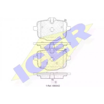 Комплект тормозных колодок, дисковый тормоз 182005 ICER - купить в магазине запчастей по Украине