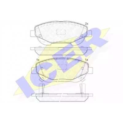 Комплект тормозных колодок, дисковый тормоз 182022 ICER - купить в магазине запчастей по Украине